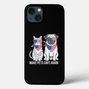 Make Pets Safe Again Trump Harris Debate Dogs Cat iPhone 13 Case