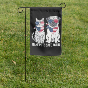 Make Pets Safe Again Trump Harris Debate Dogs Cat  Garden Flag