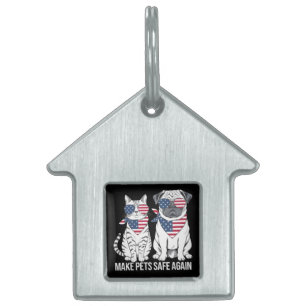 Make Pets Safe Again Trump Harris Debate Dogs Cat Pet ID Tag