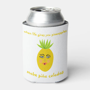 MAKE PINA COLADAS Whimsical Pineapple CUSTOMIZE IT Can Cooler
