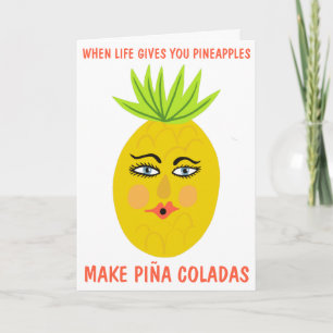 MAKE PINA COLADAS Whimsical Sweet Pineapple Custom Card