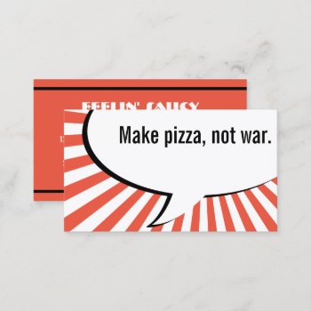 Make Pizza Not War Business Card by identica at Zazzle