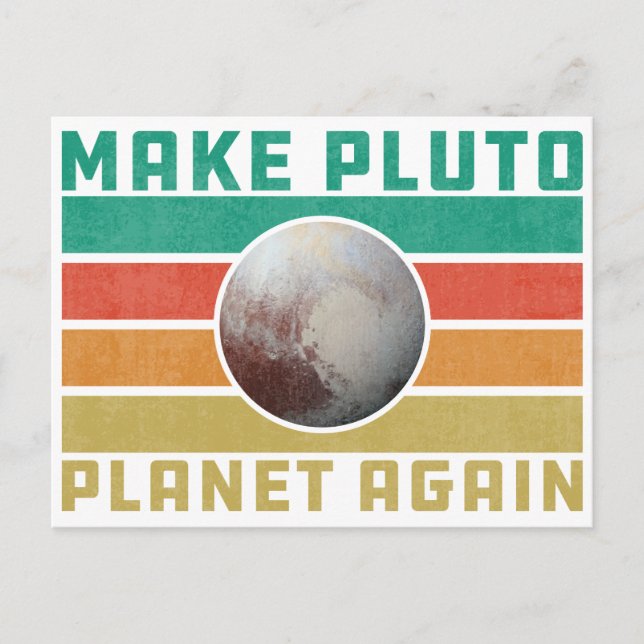 Make Pluto Planet Again Retro Space Astronomy Postcard (Front)