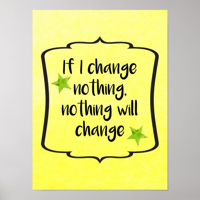 Make Positive Change Motivation Inspiration Quote Poster (Front)