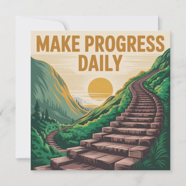 Make Progress Daily Invitation (Front)