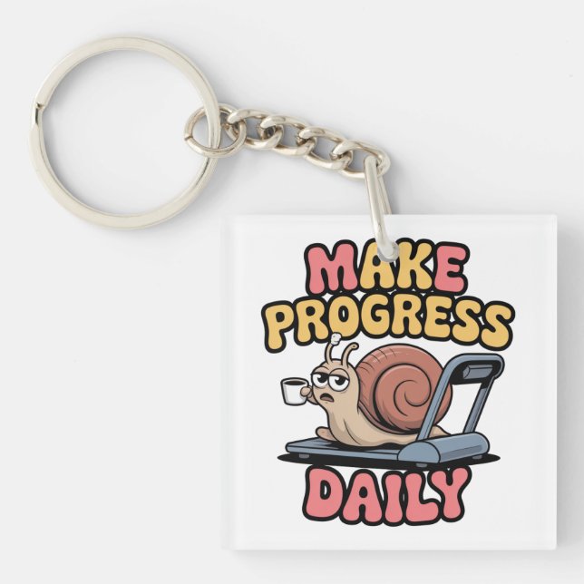 Make Progress Daily Keychain (Front)