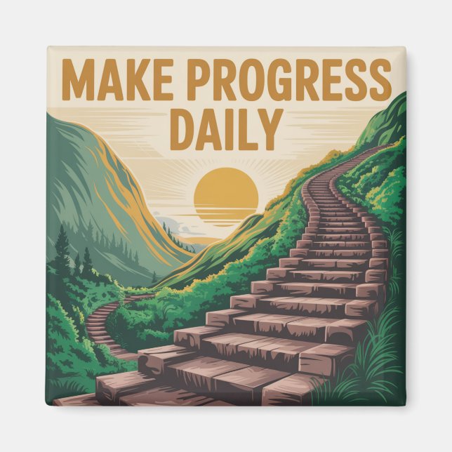 Make Progress Daily Magnet (Front)