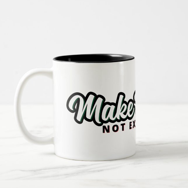 Make Progress Not Excuses Two-Tone Coffee Mug (Left)