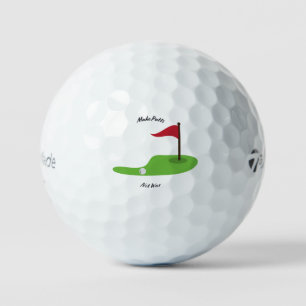 'Make Putts, Not War' Lighthearted Golf Humor Gift Balls