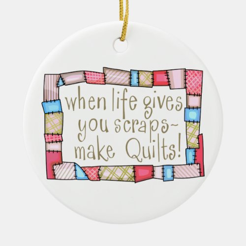 Make Quilts Ceramic Ornament