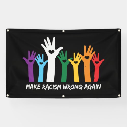 Make Racism Wrong Heart Hands  Banner
