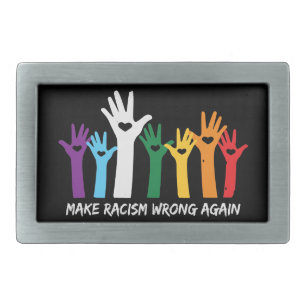 Make Racism Wrong Heart Hands Belt Buckle