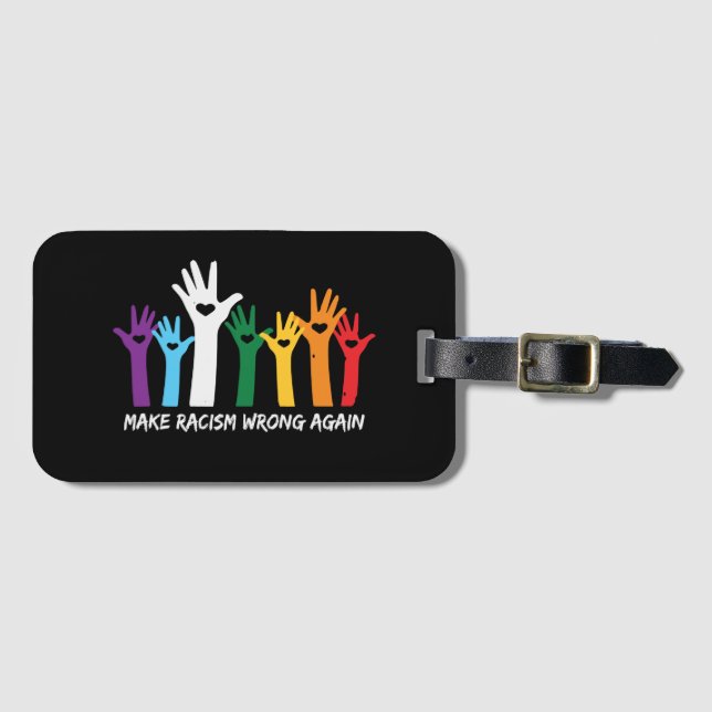 Make Racism Wrong Heart Hands  Luggage Tag (Front Horizontal)