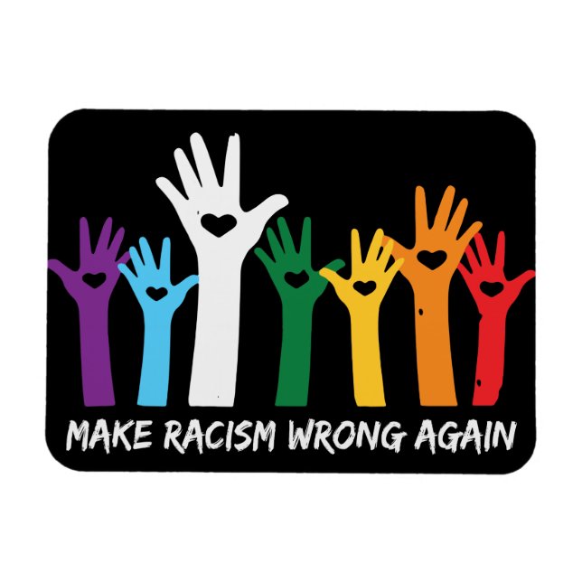 Make Racism Wrong Heart Hands  Magnet (Horizontal)
