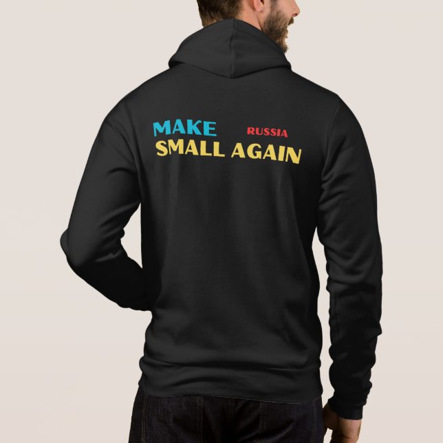 Make Russia Small Again – Bold Satirical Statement Hoodie (Back)