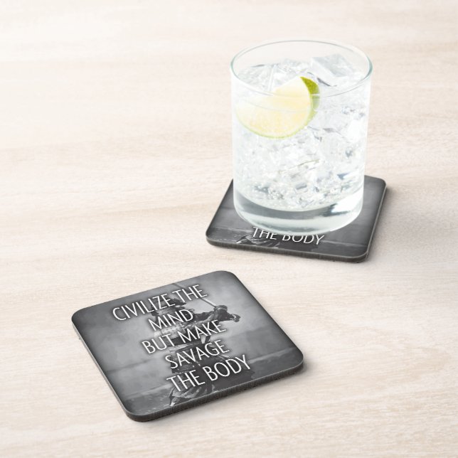 Make Savage The Body - Training Motivational Beverage Coaster (Right Side)