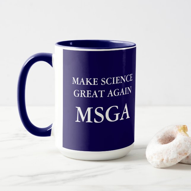 Make Science Great Again MSGA Typography Coffee Mug (With Donut)