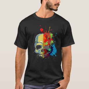Make Some Color Splash For Your Life Head Skull T-Shirt