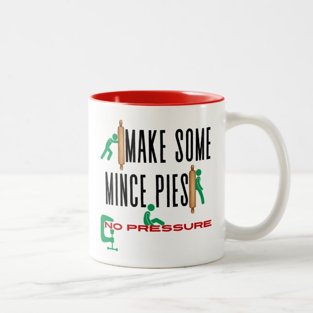 Make Some Mince Pies - NO PRESSURE at all! Two-Tone Coffee Mug (Right)