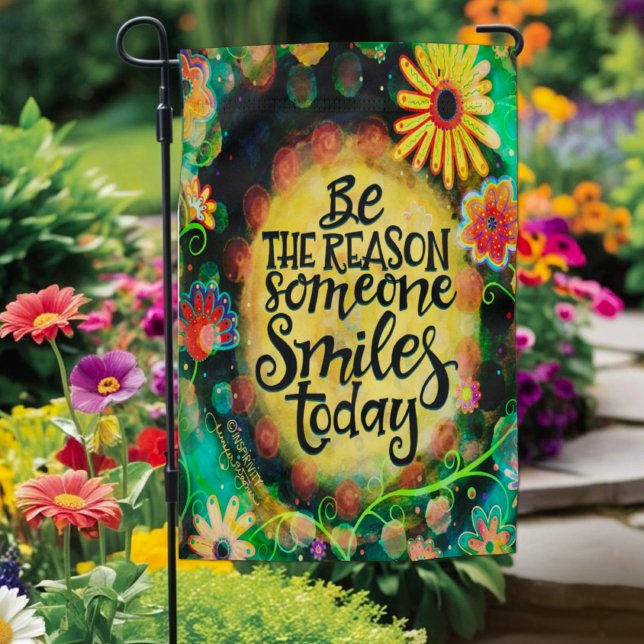 Make Someone Smile Inspirational Fun Inspirivity Garden Flag (Creator Uploaded)