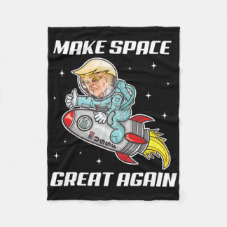 Make Space Force Great Again Funny Trump Rocket Jo Fleece Blanket