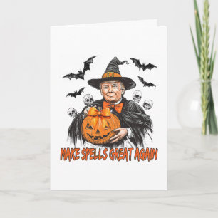 Make Spells Great Again Funny Halloween Trump Card