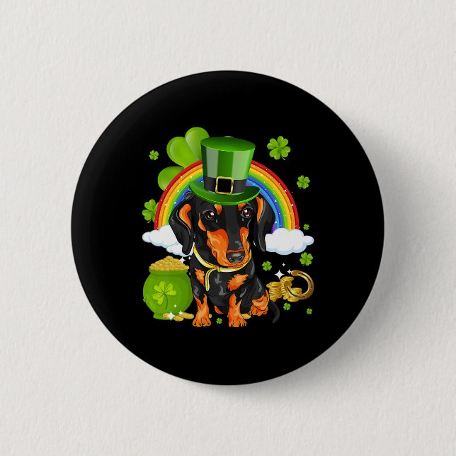 Make St Patricks Day Great Again Funny Dachshund M Button (Front)