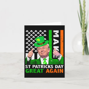 Make St Patricks Day Great Again Funny Leprechaun Card