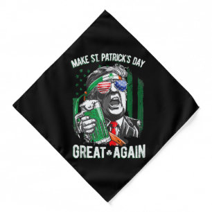 Make St Patrick's Day Great Again Funny Trump Bandana