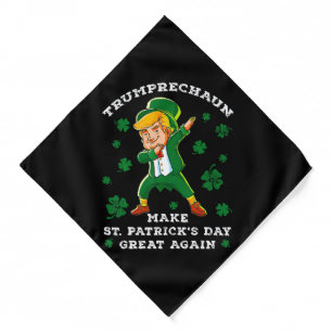 Make St Patrick's Day Great Again Funny Trump Bandana