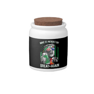 Make St Patrick's Day Great Again Funny Trump Candy Jar