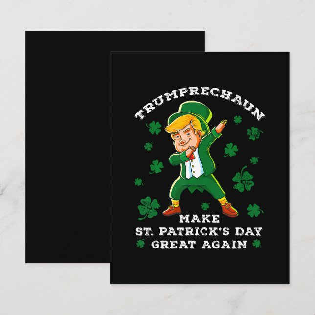 Make St Patrick's Day Great Again Funny Trump Enclosure Card (Front/Back)