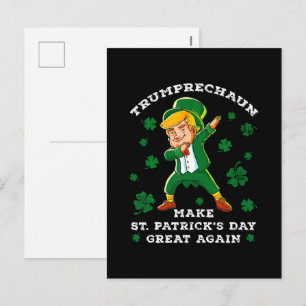Make St Patrick's Day Great Again Funny Trump Holiday Postcard