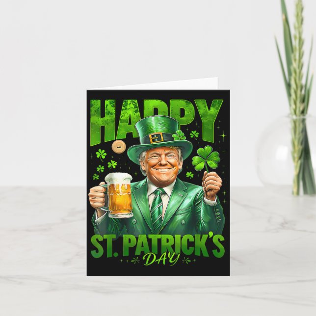 Make St Patricks Day Great Again Funny Trump Men W Card (Front)