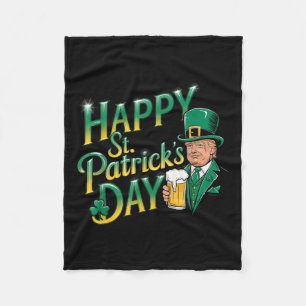 Make St Patricks Day Great Again Funny Trump Men W Fleece Blanket