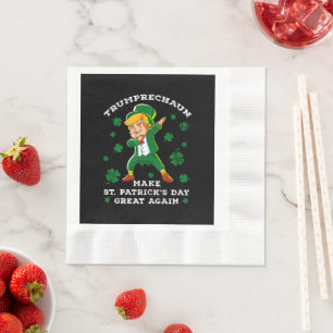 Make St Patrick's Day Great Again Funny Trump Napkins