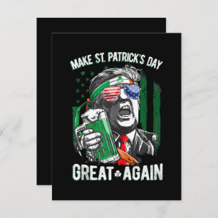 Make St Patrick's Day Great Again Funny Trump Note Card