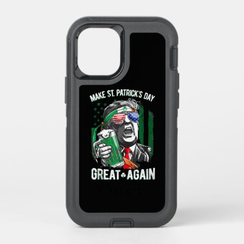 Make St Patricks Day Great Again Funny Trump OtterBox Defender iPhone 12 Mini Case