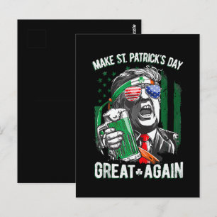 Make St Patrick's Day Great Again Funny Trump Postcard