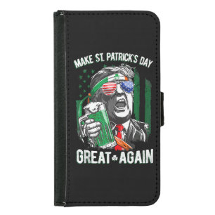 Make St Patrick's Day Great Again Funny Trump Samsung Galaxy S5 Wallet Case