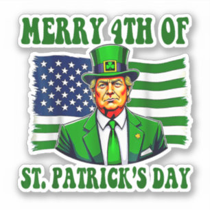 Make St Patricks Day Great Again Funny Trump Sticker