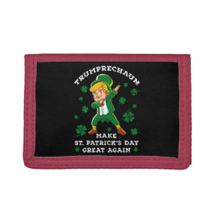 Make St Patrick's Day Great Again Funny Trump Tri-fold Wallet
