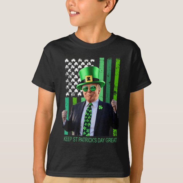 Make St Patricks Day Great Again Irish American Fl T-Shirt (Front)