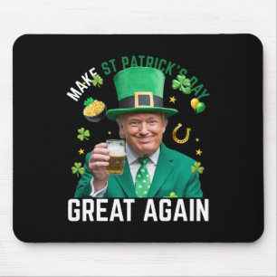Make St Patricks Day Great Again Irish Leprechaun Mouse Pad
