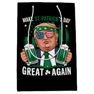 Make St Patrick's Day Great Again Irish Trump Medium Gift Bag