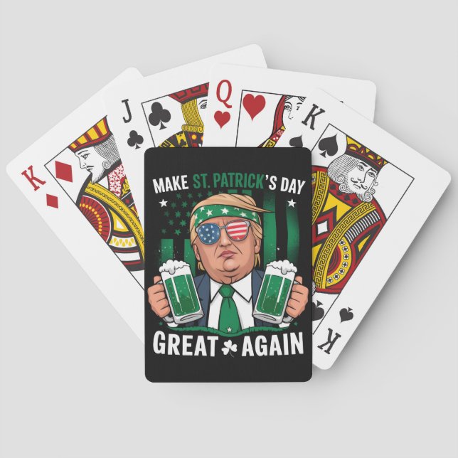 Make St Patrick's Day Great Again Irish Trump Poker Cards (Back)