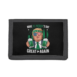 Make St Patrick's Day Great Again Irish Trump Tri-fold Wallet
