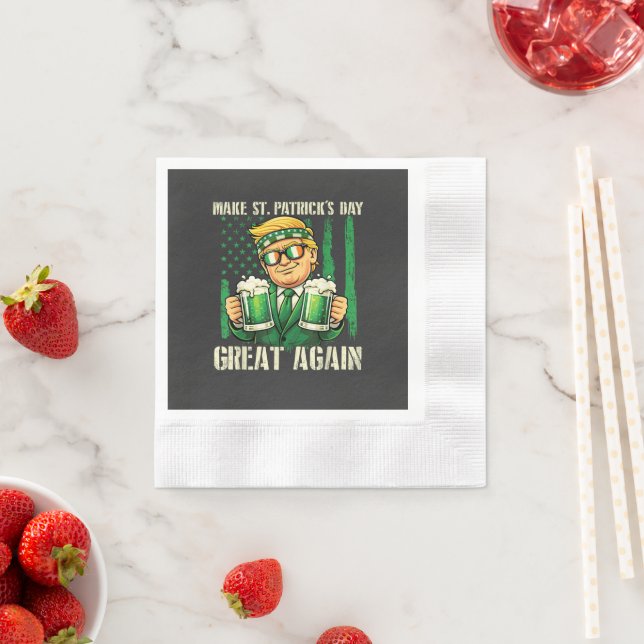 Make St. Patrick's Day Great Again Napkins (Insitu)