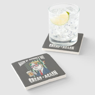 Make St Patricks Day Great Again Saint Paddys Stone Coaster