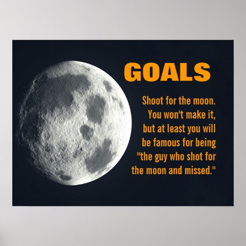 Make sure you set your goals very high 3 poster